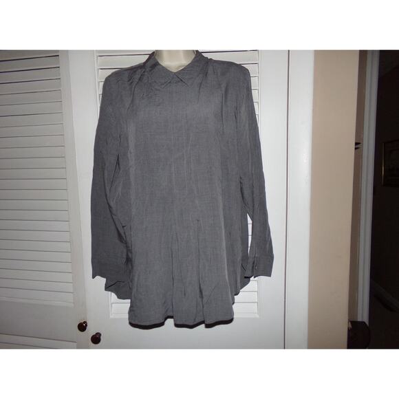 J Jill gray peter pan collar tunic size Medium Petite Back button Excellent - Picture 1 of 6